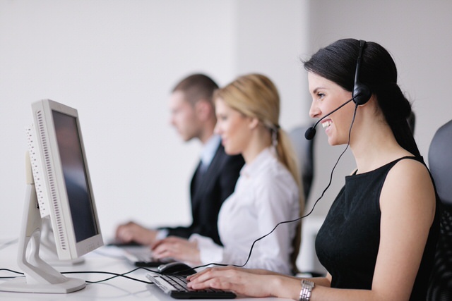 business people group working in customer and help desk office